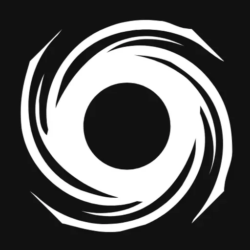 Wirbelndes weißes Logo